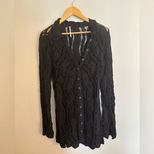 Free People Shayla Lace Mini Dress in black